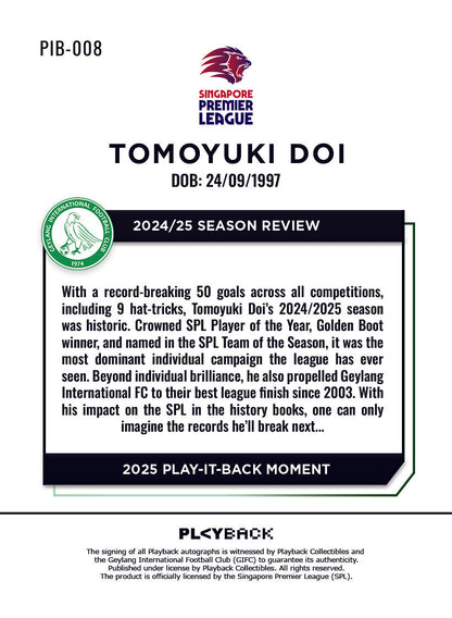 Tomoyuki Doi - 2025 PLAY-IT-BACK Autograph - PIB-008 Card